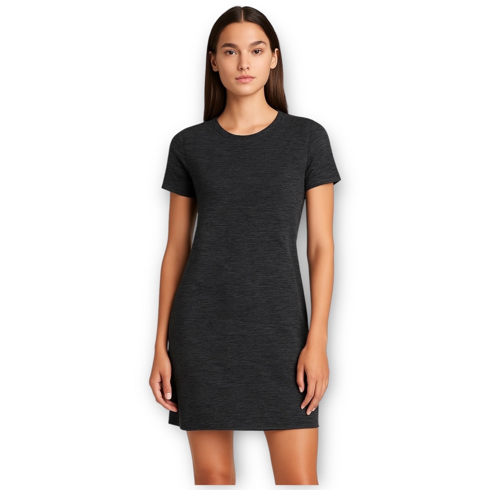 NWT 32 Degrees COOL Women’s Short Sleeve Dress - Small Heather Black Space Dye